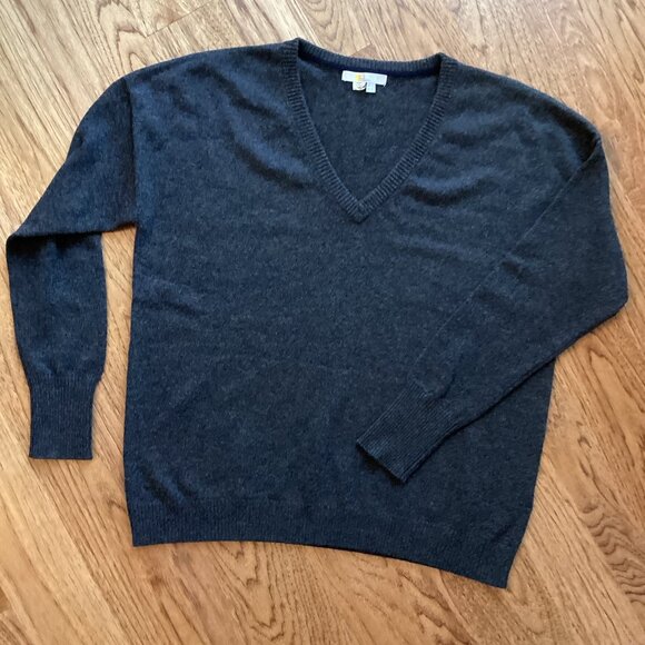 Boden Sweaters - NEW! BODEN V-NECK CASHMERE SWEATER JUMPER in GRAY 8 COZY KNIT CLASSIC PREPPY